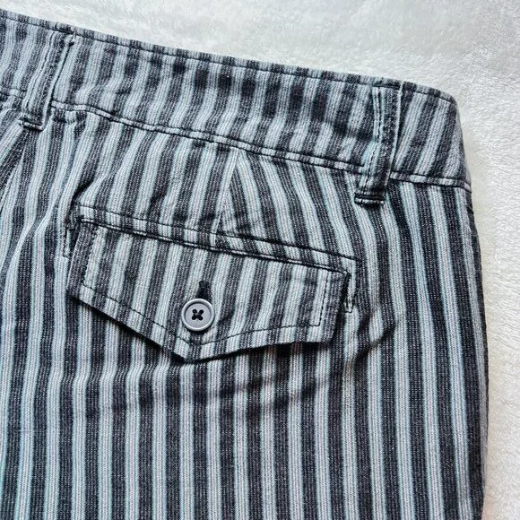 Women's Lilu Brand Bermuda Shorts | Gray Striped | Size 5 | 100% Cotton - Picture 9 of 13